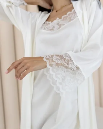 Мереживний халат батал